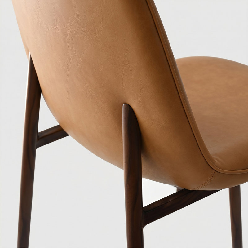 Ensemble de table de salle à manger 5 pièces avec 4 chaises en similicuir, Brun