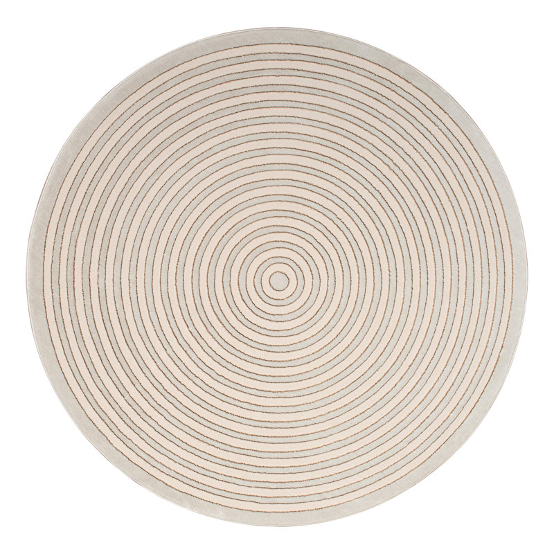 Modern Geometric Area Rug, Concentric Design, Indoor Floor Mat for Living Room and Hallway, Round 170 cm