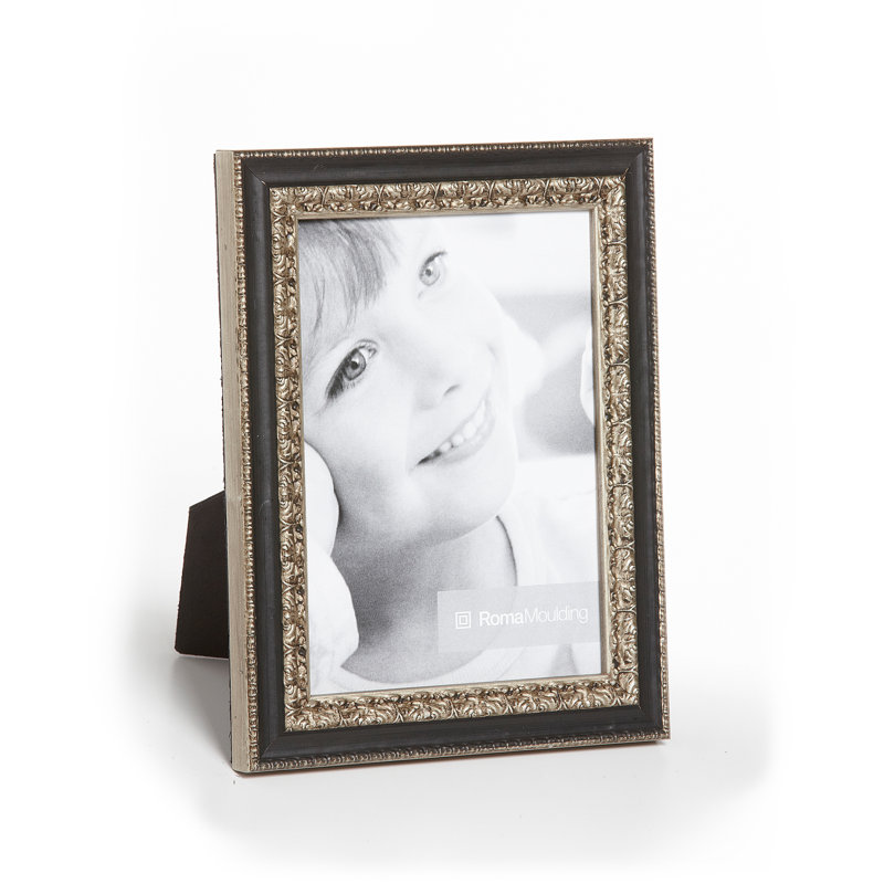 Wood Picture Frame, Silver/Black