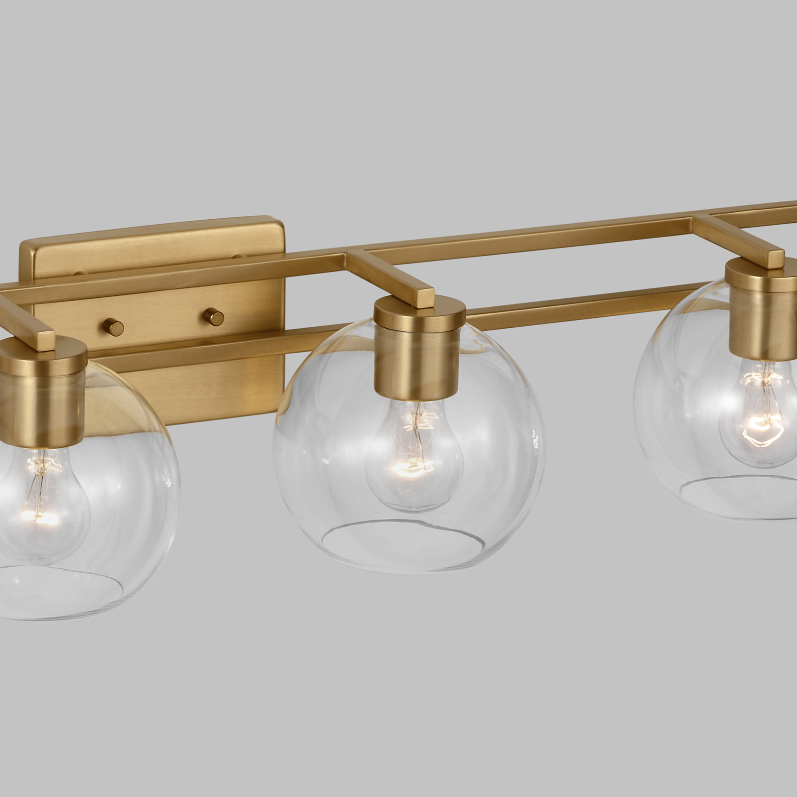Eveline Dimmable Vanity Light, 7.63"H x 40"W x 8.38"D, Satin Brass, 4