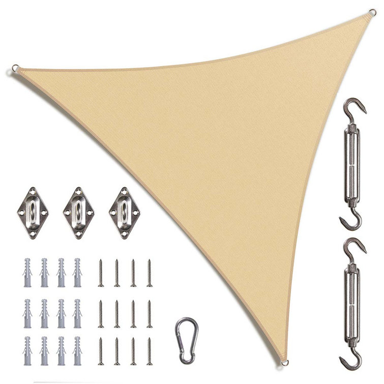 Amgo Customize Triangle Shade Sail - 200 GSM, 95% UV Blockage with Hardware Kit