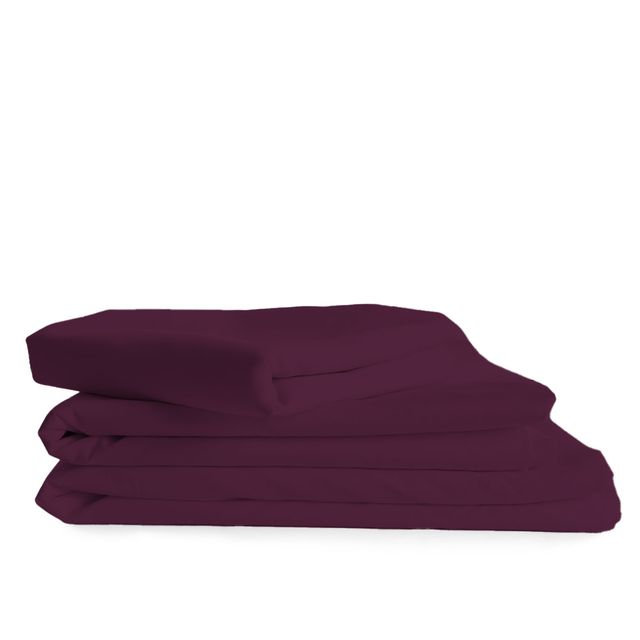 Hotel Luxurious Bamboo Blend Bed Sheet Set 2000 Series, Eggplant, Queen Sheet Set + 4 Pillowcases