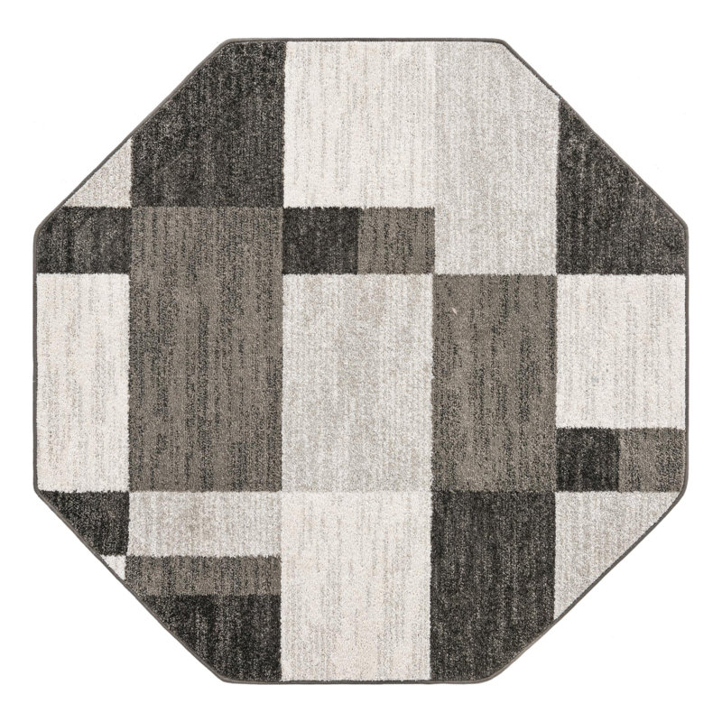 Harender Geometric Indoor Rug, Octagon 5'3" x 5'3"
