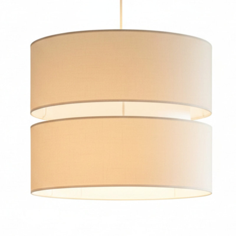 21.5cm H Cotton Drum Pendant Shade ( Screw On ), Cream