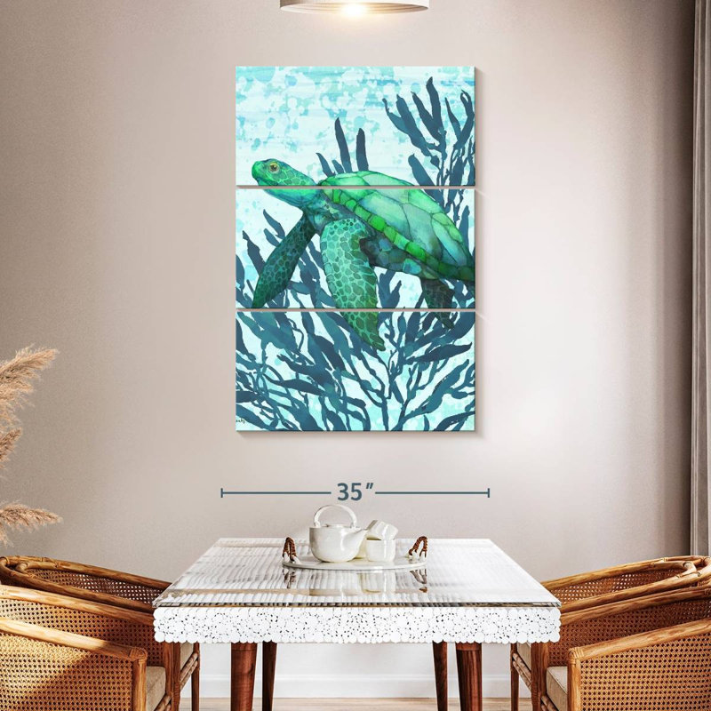 Calypso Turtles Vertical I - Bright, 50" H x 32" W