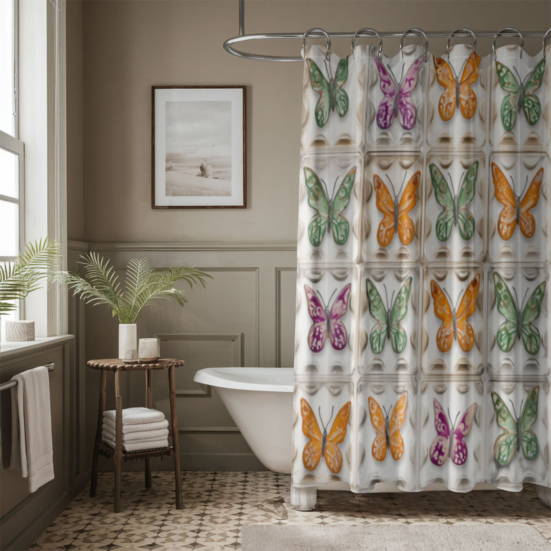 Leelend Patchwork Shower Curtain, 74"H x 71"W