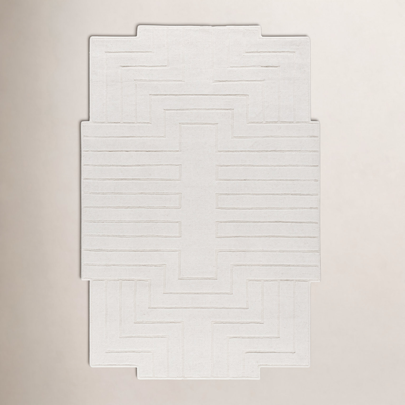 Loretto Hand-Loomed White Wool Rug, Novelty 2' x 3'