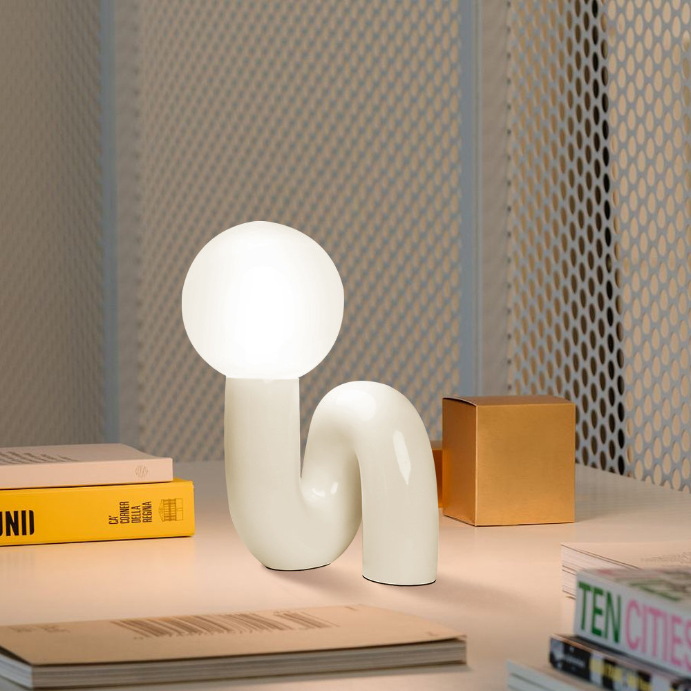 Verda Resin Table Lamp, White