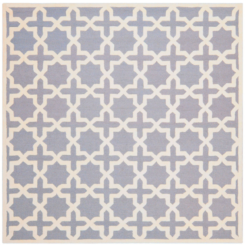 Igna Hand Tufted Wool Geometric Rug, Square 8'