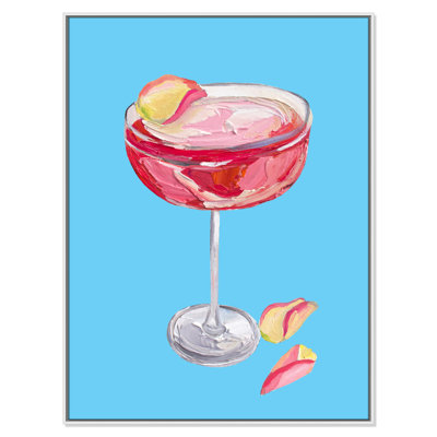 Sparkling Rose Gin Cocktail Print by Straker