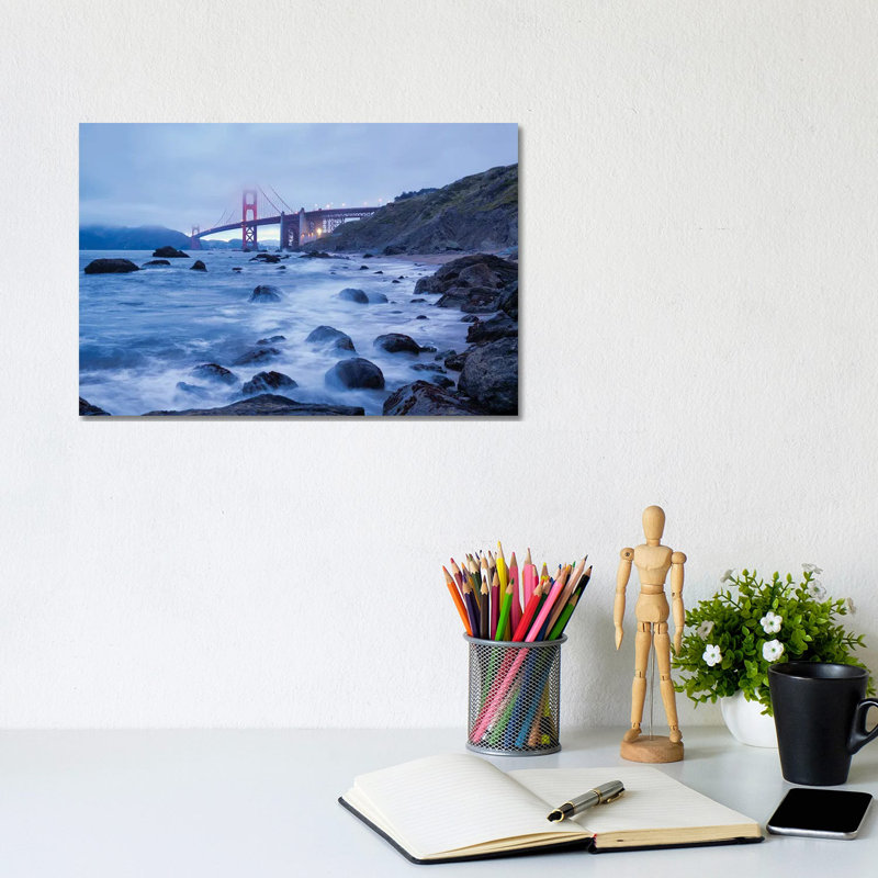 Golden Gate Bridge I by Mateusz Piesiak - Wrapped Canvas Print, 20.32 cm H x 30.48 cm W