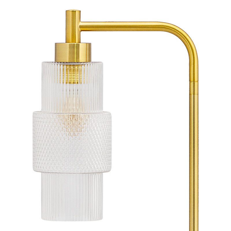 Lampe sur pied arquée dorée H 62,75 po Wadlington, Clair
