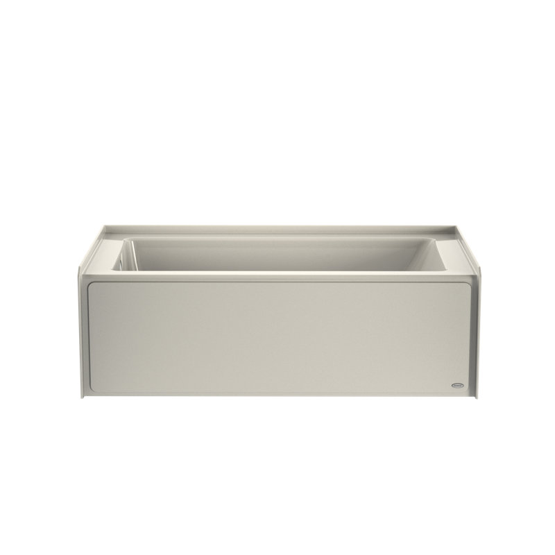SIGNATURE® Rectangle Flat Front 6032 Removable Skirted Soaking, Oyster, Left