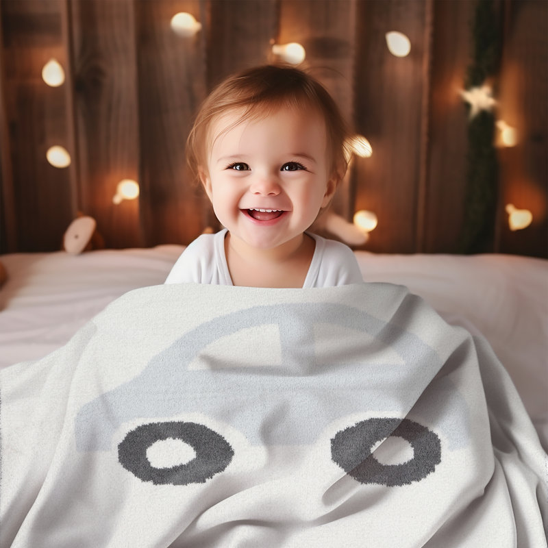 Jeté de luxe à motif de voiture pour enfants - CAR