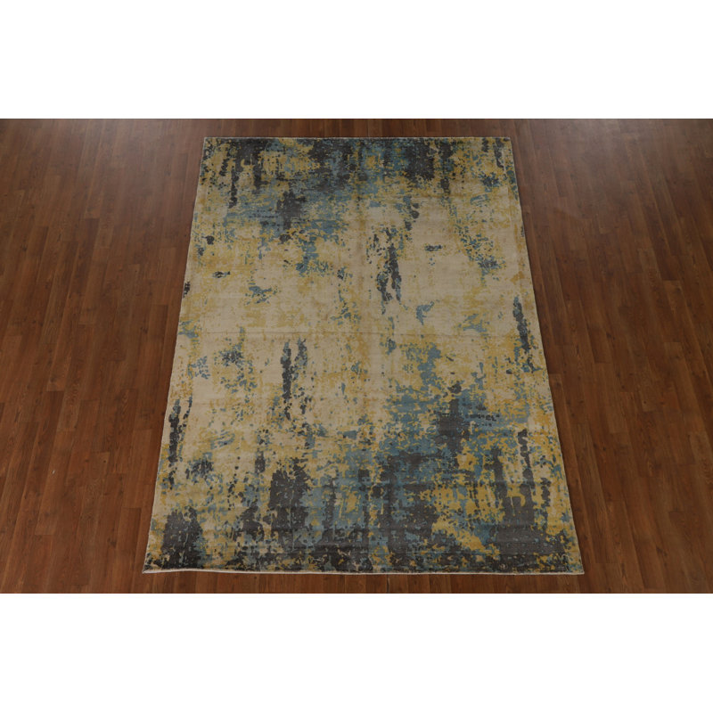 Tapis abstrait moderne all-over 6 x 8