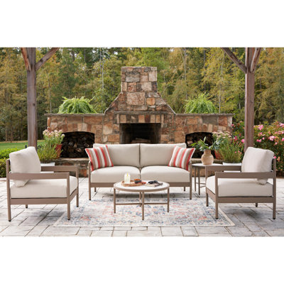 Big Creek Cove Outdoor Loveseat With Chairs And Tables Set (Set Of 5)