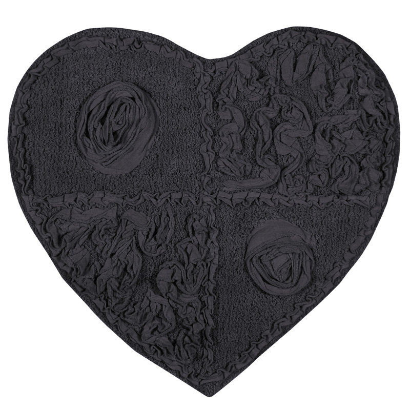 Schoenberger Heart Shape Bath Rug 25"x25", Gray