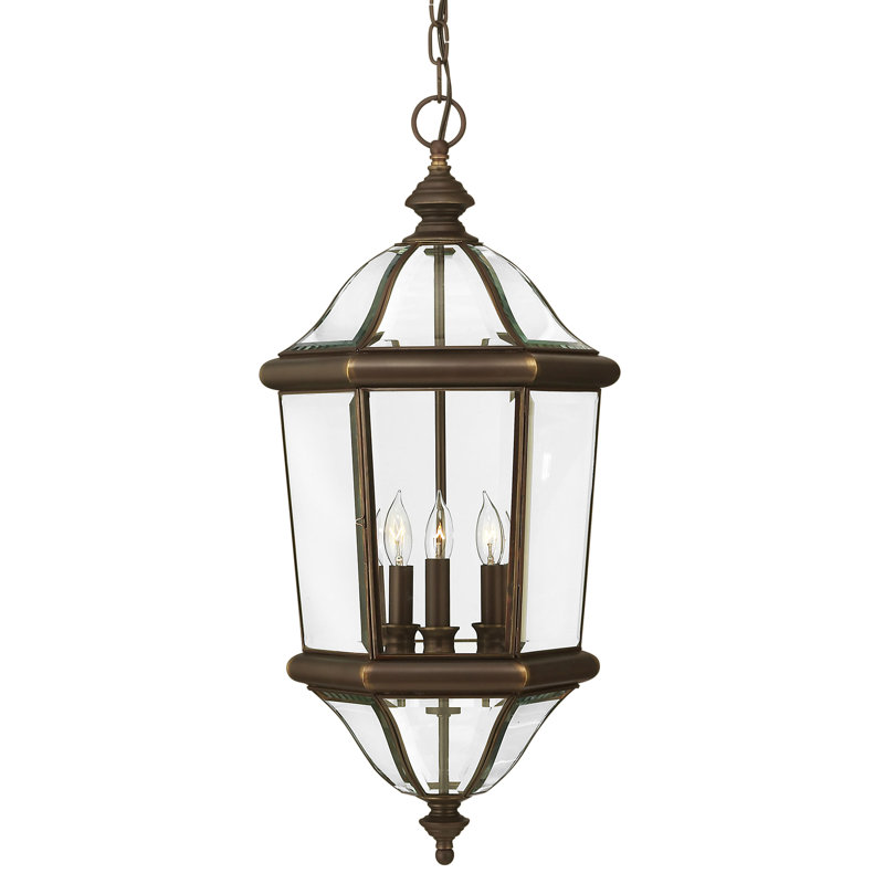 Augusta Bronze 3 -Bulb 27.5" H Mains only Outdoor Hanging Lantern