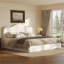 Lit plateforme rembourré Queen Size, beige