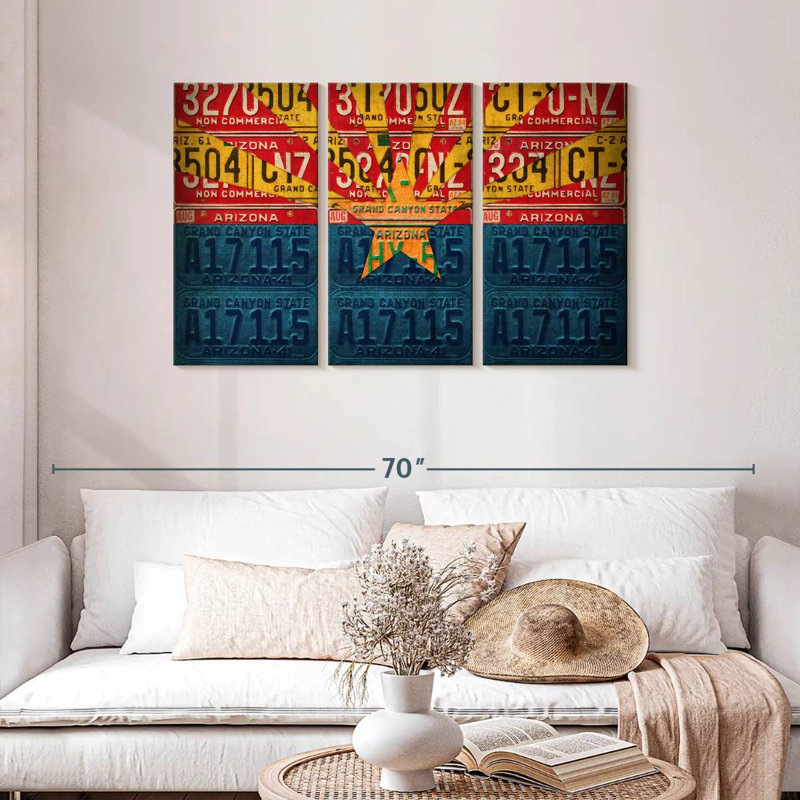 Plaques de licence, drapeau de l'Arizona, H 28 po x l 45 po