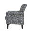 Chaise d'appoint à motif de vigne bouclée noire avec pieds en bois massif brun foncé-130417623-130417626