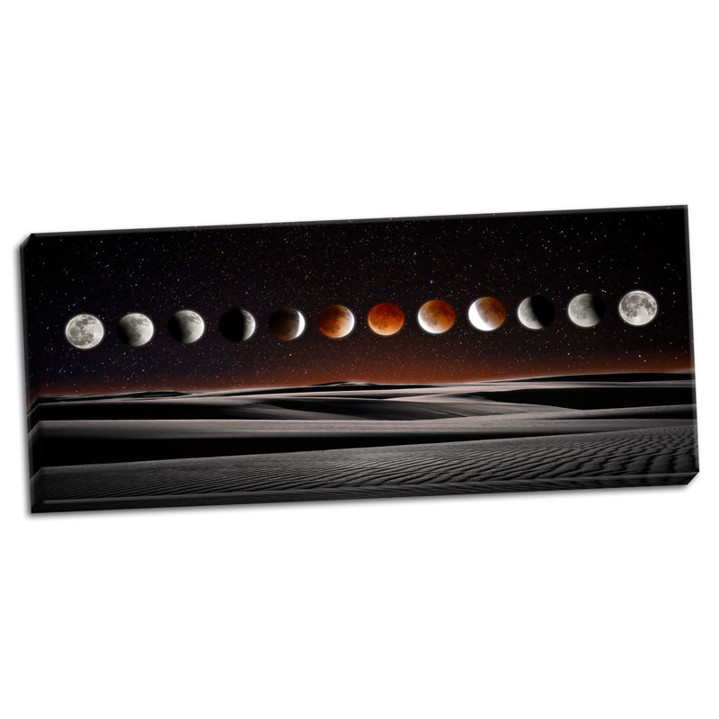 " Blood Moon Eclipse " by Dale O'Dell, Wrapped Canvas, 12" H x 36" W x 0.75" D