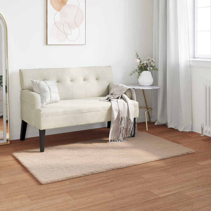  Faux Rabbit Fur Rug Olite Polyester, Rectangle 80 x 150 cm, Taupe