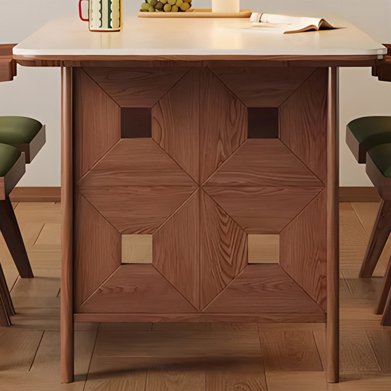 Table de salle à manger en pierre frittée de style rétro, H 29,52 po x L 70,86 po x l 35,43 po