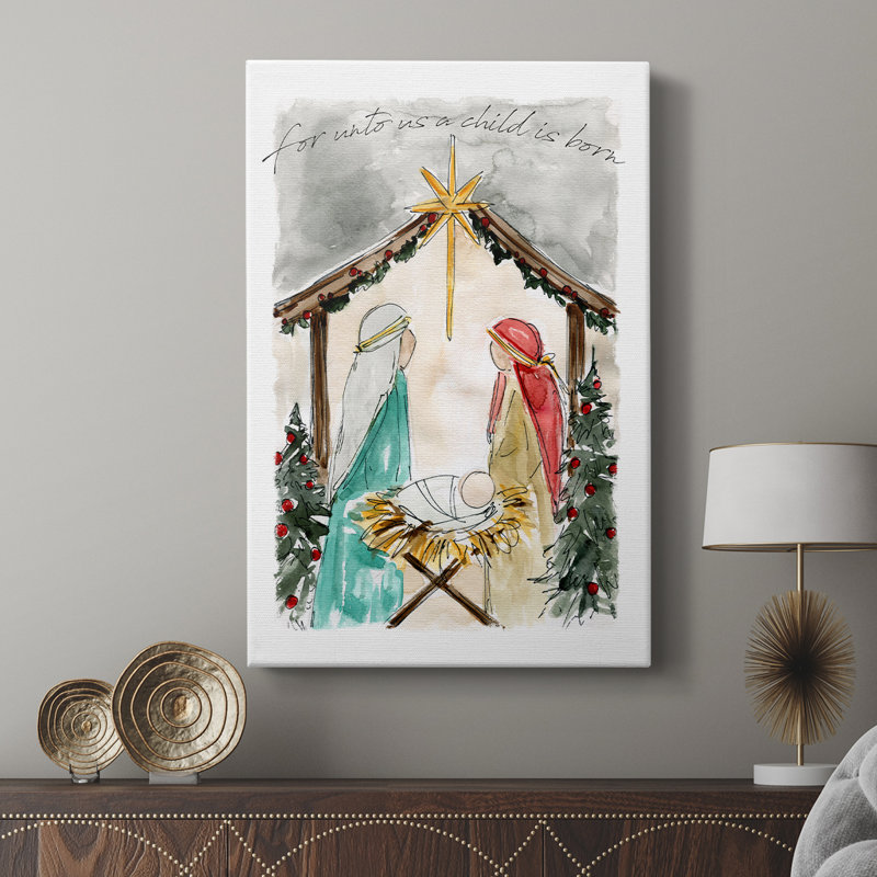 Unto Us A Child is Born - galerie sur mesure Cavas, H 18 po x l 12 po