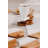 Set Of Four Square Wood And Marble Coasters With Stand