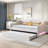 Modern Upholstered Daybed with LED Belt and Trundle Taniece-214922908