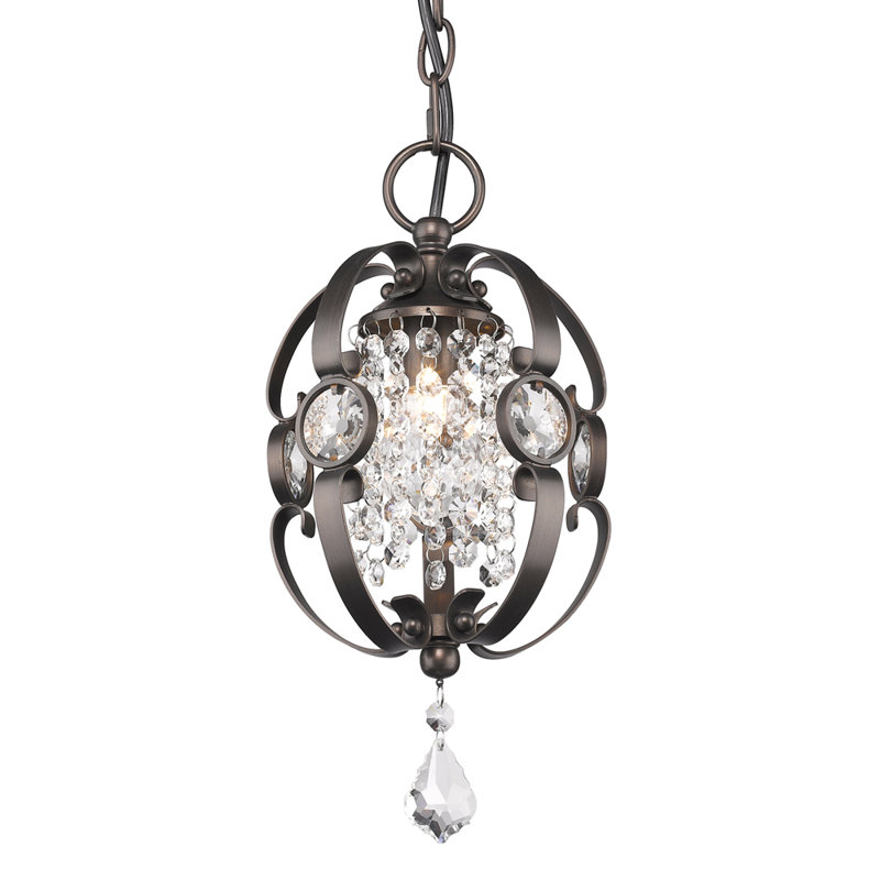 Luminaire suspendu géométrique 1 lumière Ariela, Bronze étrusque brossé