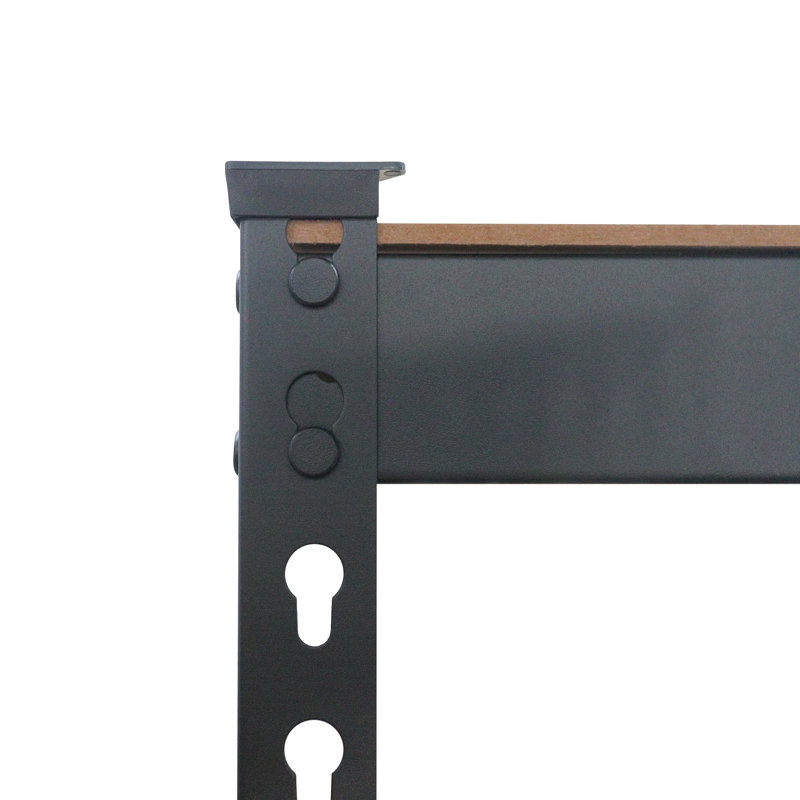 Étagère de rangement en acier thermolaqué noir mat à 5 niveaux avec tablettes HDF Ar Shelving, H 72 po x l 36 po x P 18 po