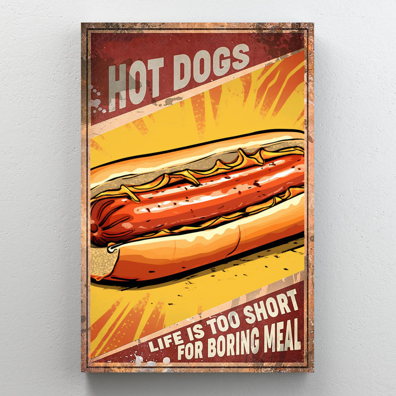 " Hot Dogs ", 36" H x 24" W x 1.25" D