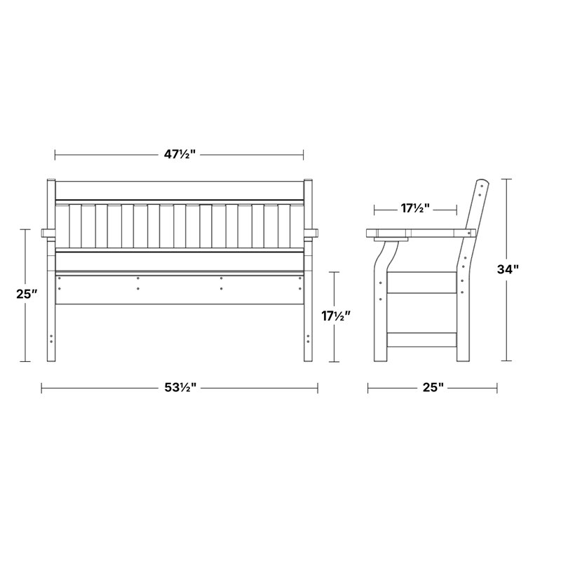Heritage Garden Bench, Lemon Yellow/Black