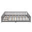 Lit double pleine grandeur avec porte, cadre de lit plateforme en bois massif avec clôture, convient aux enfants, bois de pin-286672691