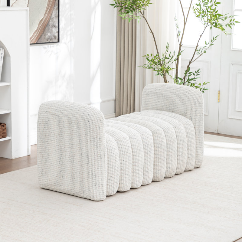 Fauteuil d'appoint rembourré sans accoudoirs, Blanc