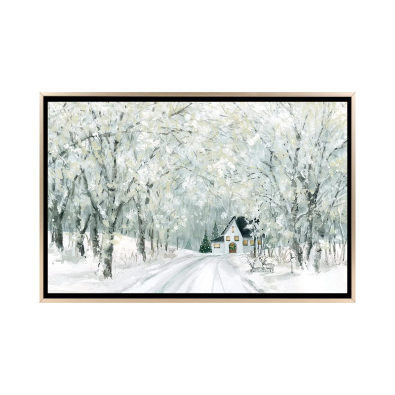 Christmas Lane, H 26 po x l 40 po x P 1,5 po, Encadrement champagne