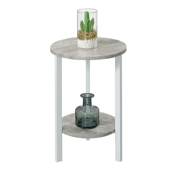 Support à plantes rond Migues, H 23,75 po x L 15 po x l 15 po, Faux bouleau / blanc