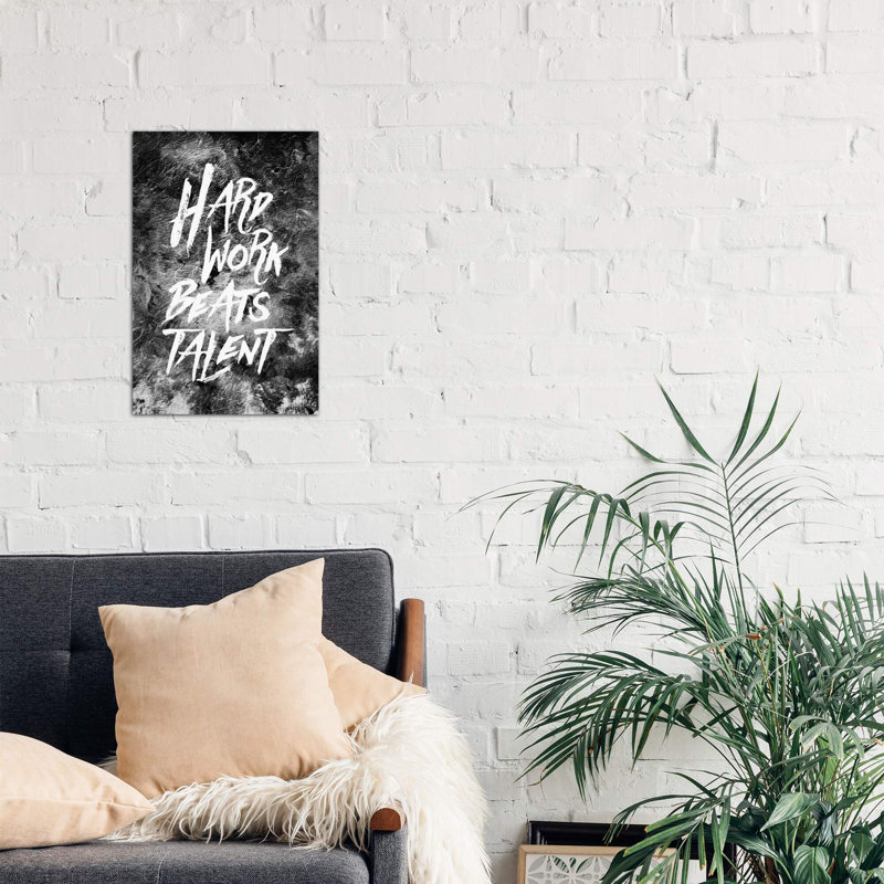 Hard Work Beats Talent - Print on Canvas, 101.6 cm H x 66.04 cm W x 3.175 cm D, Wrapped Canvas