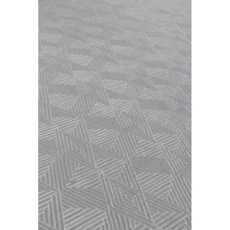 Pavilion Wool Geometric Area Rug in Denim, Rectangle 8' x 10'