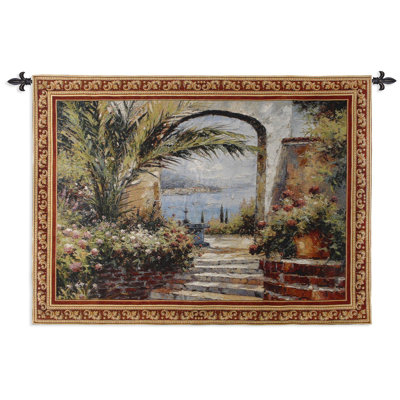 Tapisserie rose arche