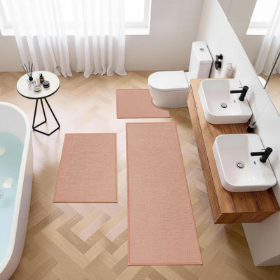 Ensemble de tapis de salle de bain mince 3 pièces, tapis de toilette antidérapant à séchage rapide, tapis de bain lavable à la machine