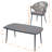7-piece Aluminum Outdoor Dining Set, 1 Dining Table And 6 Woven Rope Chairs With Seat Cushions-1734180583