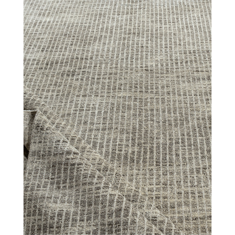 Organic Striped Area Rug in Gray/Ivory, Rectangle 11'10" x 14'9"
