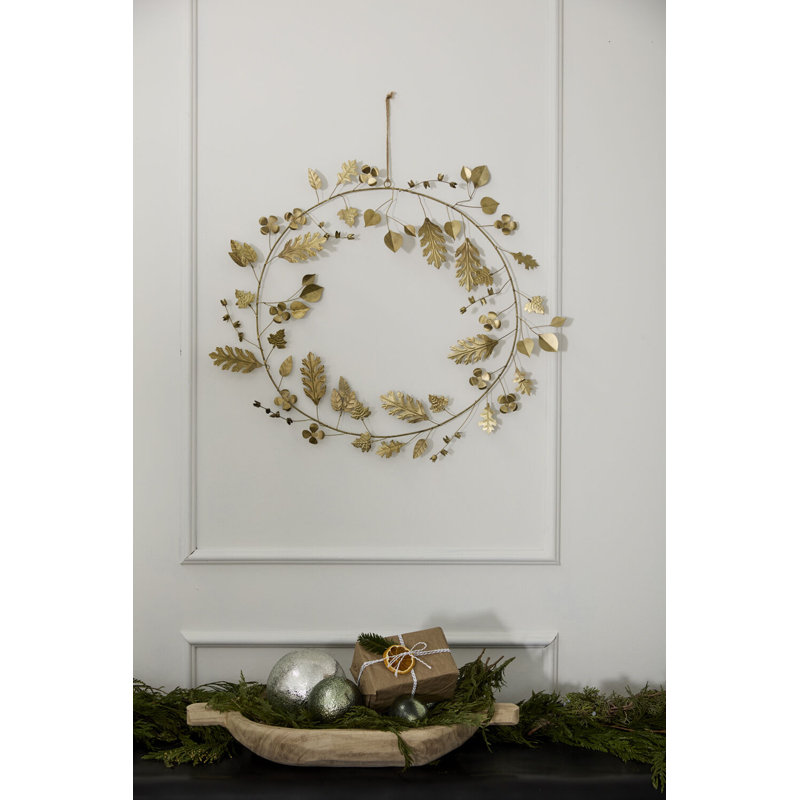 Cold Weather Wreath 17", 25" H x 0.1" W x 25" D
