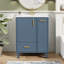 Meuble-lavabo 24 po avec lavabo, armoire de salle de bain avec tablette de porte, tiroir profond, panier coulissant à 2 niveaux, structure en bois massif et panneau de fibres à densité moyenne, un paquet