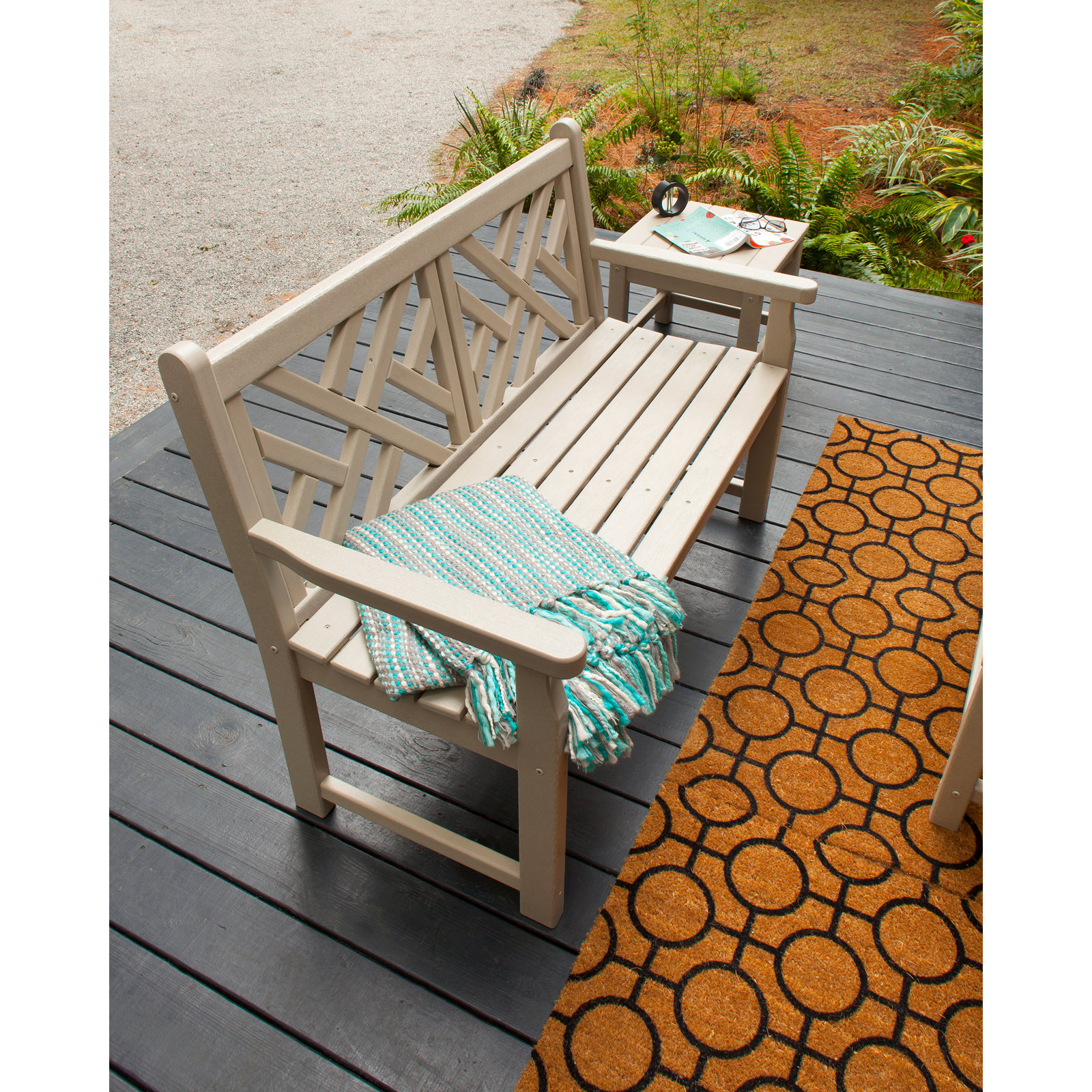 POLYWOOD® Chippendale 47" Garden Bench, Black
