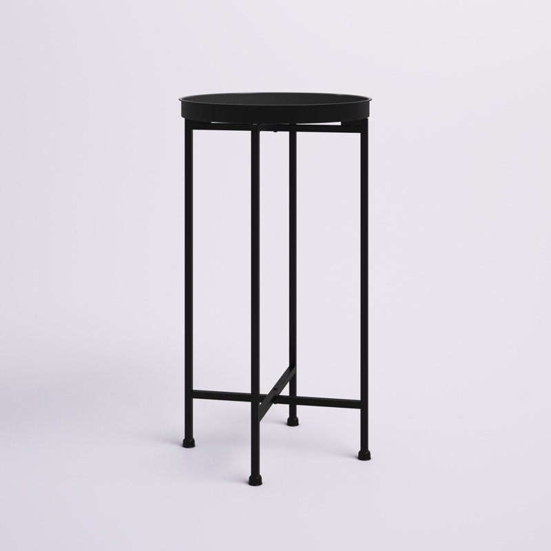 Ekta Tray Top End Table, Gray, Black