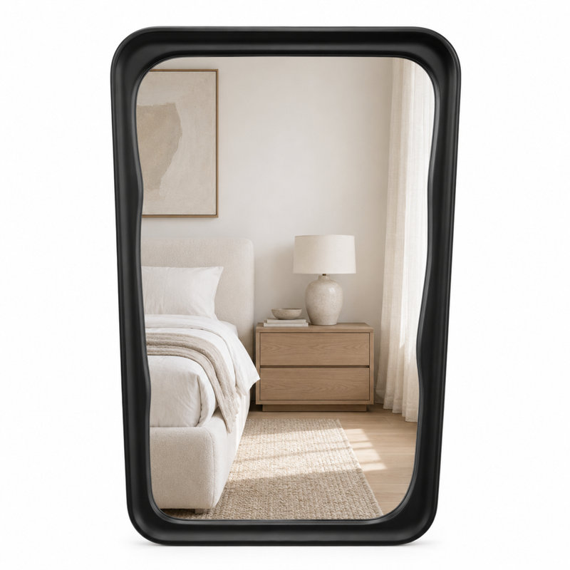 Miroir mural Modern, 40" x 29.5", Matte Black